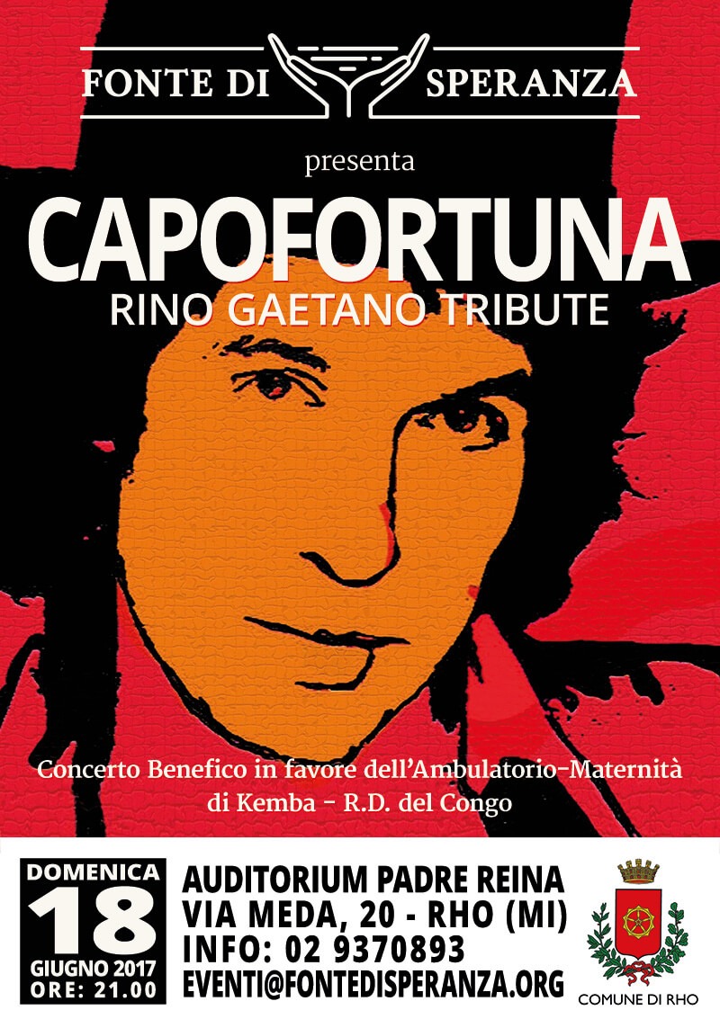 Locandina concerto a Rho - Tributo Rino Gaetano per i Capofortuna