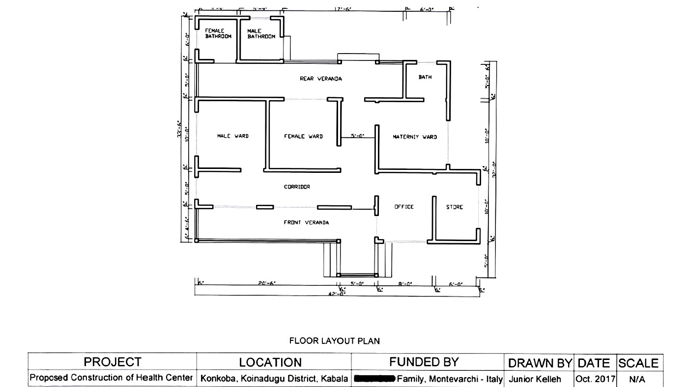 Planimetria del centro medico di Konkoba 3